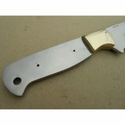 BL133 Lot De 3 Lames A Customiser Le Manche Couteau De Chasse Acier Inox Garde Laiton