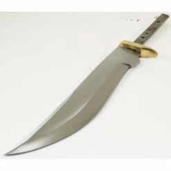 BL615 Lot De 2 Lames Bowie A Customiser Le Manche Lame Acier Inox Garde Laiton