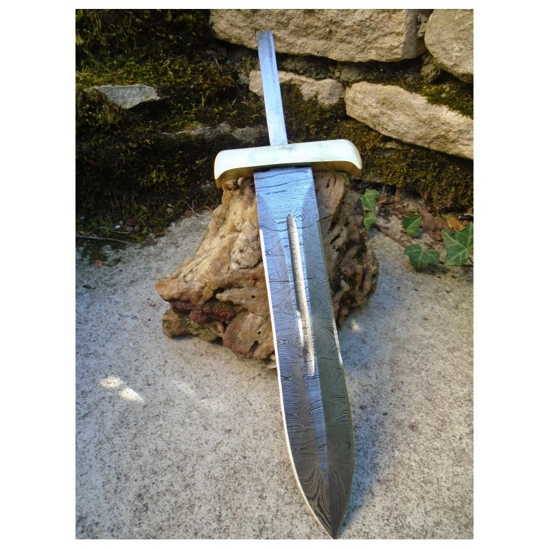 BLDAGD Lame Dague Acier Damas 256 Couches Lame A Customiser Le Manche Garde Laiton 1 BLDAGD Lame Dague Acier Damas 256 Couches Lame A Customiser Le Manche Garde Laiton