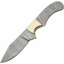 BLDM2744 Lame Couteau Skinner Clip Point Acier Damas 256 Couches A Customiser Le Manche Garde Laiton