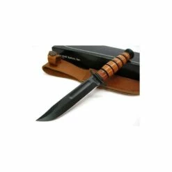 KA1251 Couteau Ka-Bar Short Lame Acier Carbone 1095 Manche & Etui Cuir Made USA