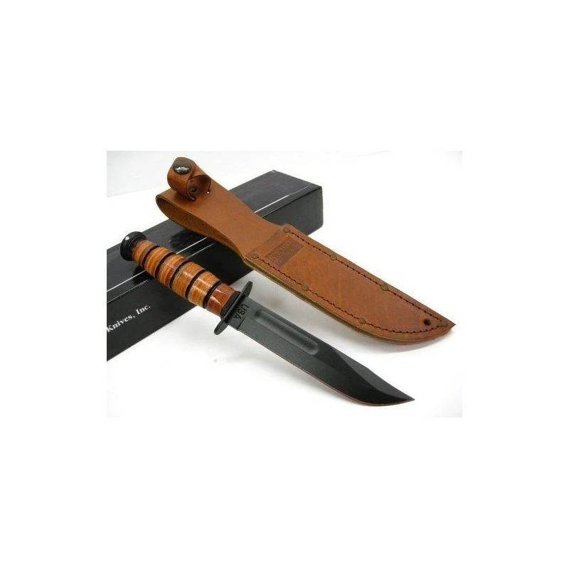 KA1251 Couteau Ka-Bar Short Lame Acier Carbone 1095 Manche & Etui Cuir Made USA 4 KA1251 Couteau Ka-Bar Short Lame Acier Carbone 1095 Manche & Etui Cuir Made USA – Image 4