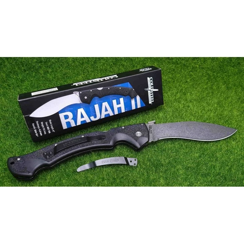 Couteau Kukri Cold Steel Rajah II Lame Acier AUS-10A Manche Griv-Ex Tri-Ad Lock Clip CS62JL 6 Couteau Kukri Cold Steel Rajah II Lame Acier AUS-10A Manche Griv-Ex Tri-Ad Lock Clip CS62JL – Image 6