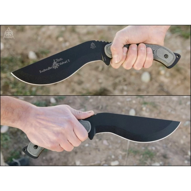 Couteau Kukri TOPS Knives Bushcrafter Kukuri 7.0 Acier Carbone 1095 Manche Micarta Made In USA TPBKUK01 3 Couteau Kukri TOPS Knives Bushcrafter Kukuri 7.0 Acier Carbone 1095 Manche Micarta Made In USA TPBKUK01 – Image 3