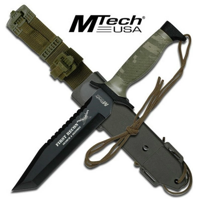 Couteau MTech First Recon Search & Destroy Tactical Rescue Acier 440 Tanto MT676TC 1 Couteau MTech First Recon Search & Destroy Tactical Rescue Acier 440 Tanto MT676TC