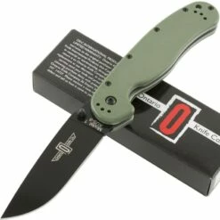 Couteau Ontario RAT-1 Acier AUS-8 Black Manche Fibre De Nylon OD Green Linerlock ON8846OD