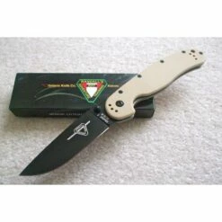 Couteau Ontario RAT-1 Desert Tan Lame Acier AUS-8 Manche Fibre De Nylon Linerlock ON8846DT