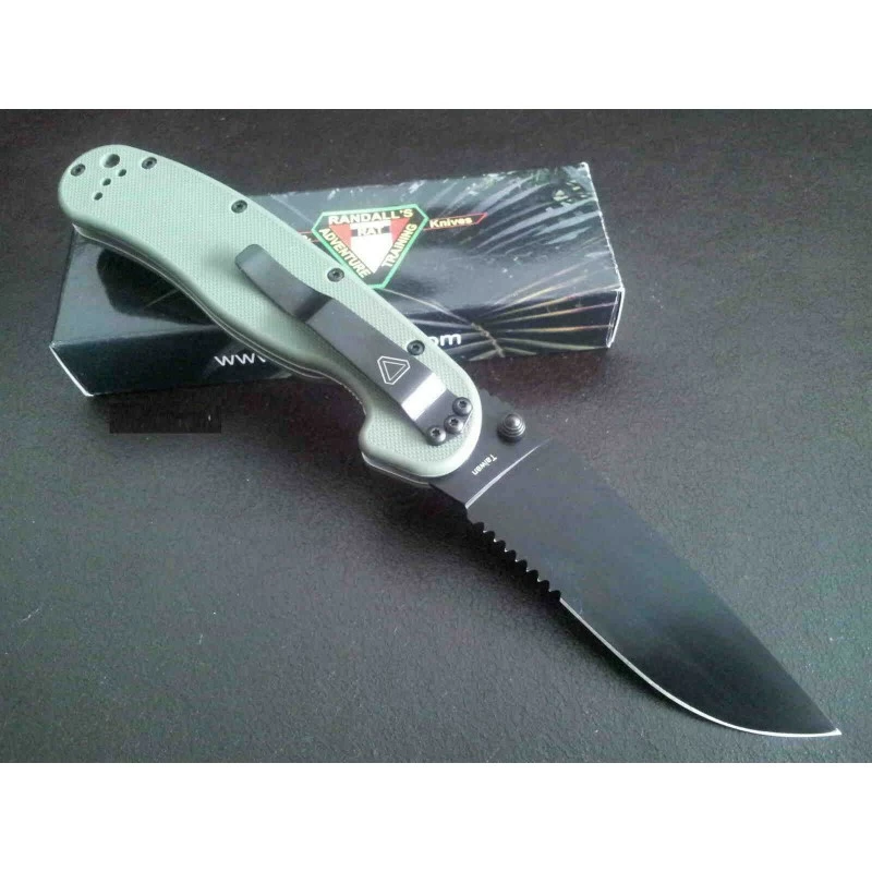Couteau Ontario Rat 1 OD Green Acier AUS-8 Serrated Manche Nylon Linerlock ON8847OD 6 Couteau Ontario Rat 1 OD Green Acier AUS-8 Serrated Manche Nylon Linerlock ON8847OD – Image 6
