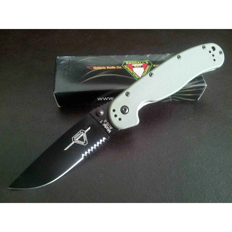 Couteau Ontario Rat 1 OD Green Acier AUS-8 Serrated Manche Nylon Linerlock ON8847OD 9 Couteau Ontario Rat 1 OD Green Acier AUS-8 Serrated Manche Nylon Linerlock ON8847OD – Image 9