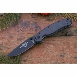 Couteau Ontario Rat II D2 Military Manche Fibre De Carbone/G10 Lame Acier D2 Linerlock Clip ON8834