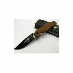 Couteau Ontario Rat II Lame Acier AUS-8 Black Manche FRN Coyote Brown ON8861CB