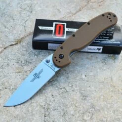 Couteau Ontario Rat Model 1 Lame Acier AUS-8 Manche FRN Coyote Brown Ontario Rat-1 ON8848CB