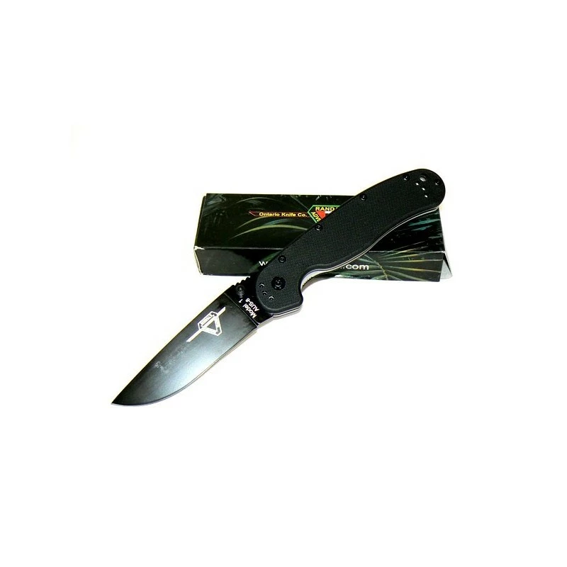 ON8846 Couteau Ontario RAT-1 Acier AUS-8 Black Manche Fibre De Nylon Linerlock 2 ON8846 Couteau Ontario RAT-1 Acier AUS-8 Black Manche Fibre De Nylon Linerlock – Image 2
