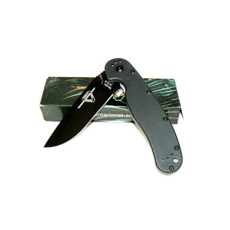 ON8846 Couteau Ontario RAT-1 Acier AUS-8 Black Manche Fibre De Nylon Linerlock 1 ON8846 Couteau Ontario RAT-1 Acier AUS-8 Black Manche Fibre De Nylon Linerlock