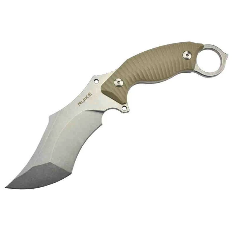 Couteau Ruike F181 Karambit Lame Acier 14C28N Manche Tan G10 Etui ABS RKEF181W 5 Couteau Ruike F181 Karambit Lame Acier 14C28N Manche Tan G10 Etui ABS RKEF181W – Image 5