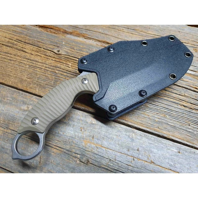 Couteau Ruike F181 Karambit Lame Acier 14C28N Manche Tan G10 Etui ABS RKEF181W 1 Couteau Ruike F181 Karambit Lame Acier 14C28N Manche Tan G10 Etui ABS RKEF181W