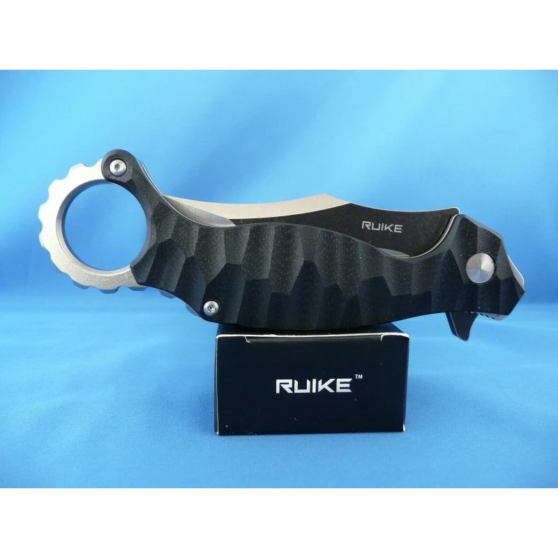 Couteau Ruike Karambit P881 Lame Acier 14C28N Manche Black G10 Linerlock Clip RKEP881B1 3 Couteau Ruike Karambit P881 Lame Acier 14C28N Manche Black G10 Linerlock Clip RKEP881B1 – Image 3
