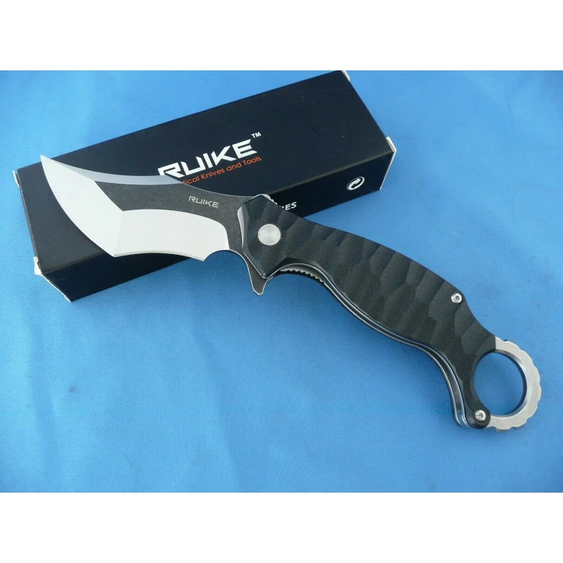 Couteau Ruike Karambit P881 Lame Acier 14C28N Manche Black G10 Linerlock Clip RKEP881B1 5 Couteau Ruike Karambit P881 Lame Acier 14C28N Manche Black G10 Linerlock Clip RKEP881B1 – Image 5