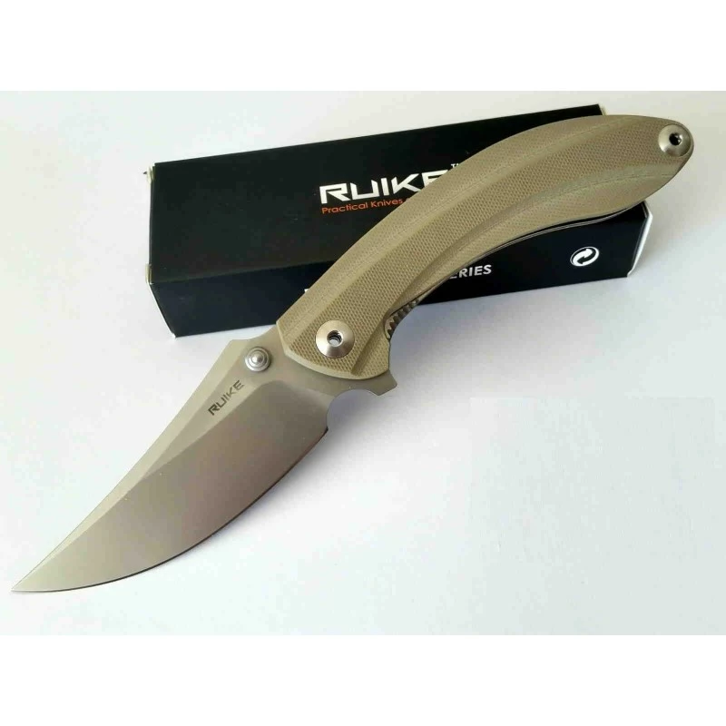 Couteau Ruike Practical P155 Lame Acier 14C28N Manche Desert G-10 Linerlock RKEP155W 6 Couteau Ruike Practical P155 Lame Acier 14C28N Manche Desert G-10 Linerlock RKEP155W – Image 6