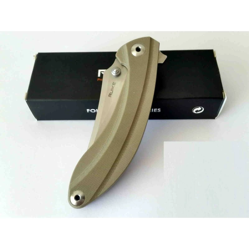 Couteau Ruike Practical P155 Lame Acier 14C28N Manche Desert G-10 Linerlock RKEP155W 1 Couteau Ruike Practical P155 Lame Acier 14C28N Manche Desert G-10 Linerlock RKEP155W
