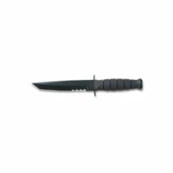 Ka5055 Couteau Short Ka-Bar Black Tanto Serrated Lame Acier Carbone 1095 Manche Kraton Made USA