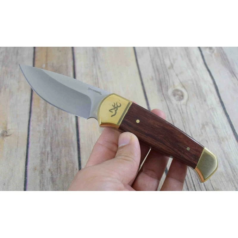 Couteau Skinner Browning Lame Acier Inox Manche Bois Etui Nylon BR0378 6 Couteau Skinner Browning Lame Acier Inox Manche Bois Etui Nylon BR0378 – Image 6