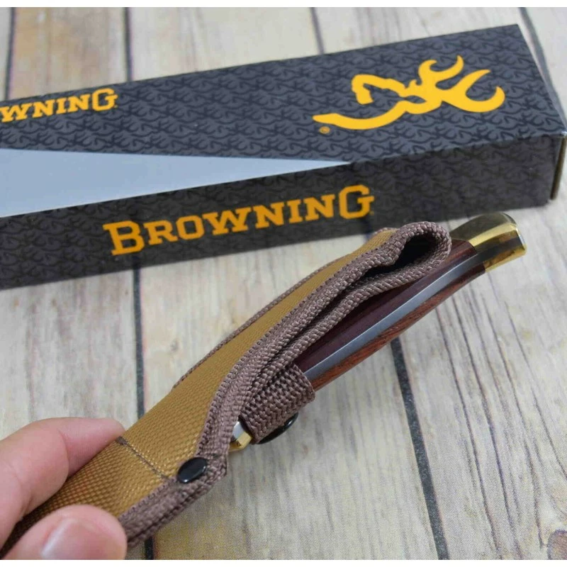 Couteau Skinner Browning Lame Acier Inox Manche Bois Etui Nylon BR0378 1 Couteau Skinner Browning Lame Acier Inox Manche Bois Etui Nylon BR0378