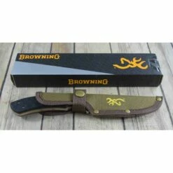 Couteau Skinner Browning Primal Lame Acier 8Cr13MoV Manche Polymer Etui Nylon BR0426B