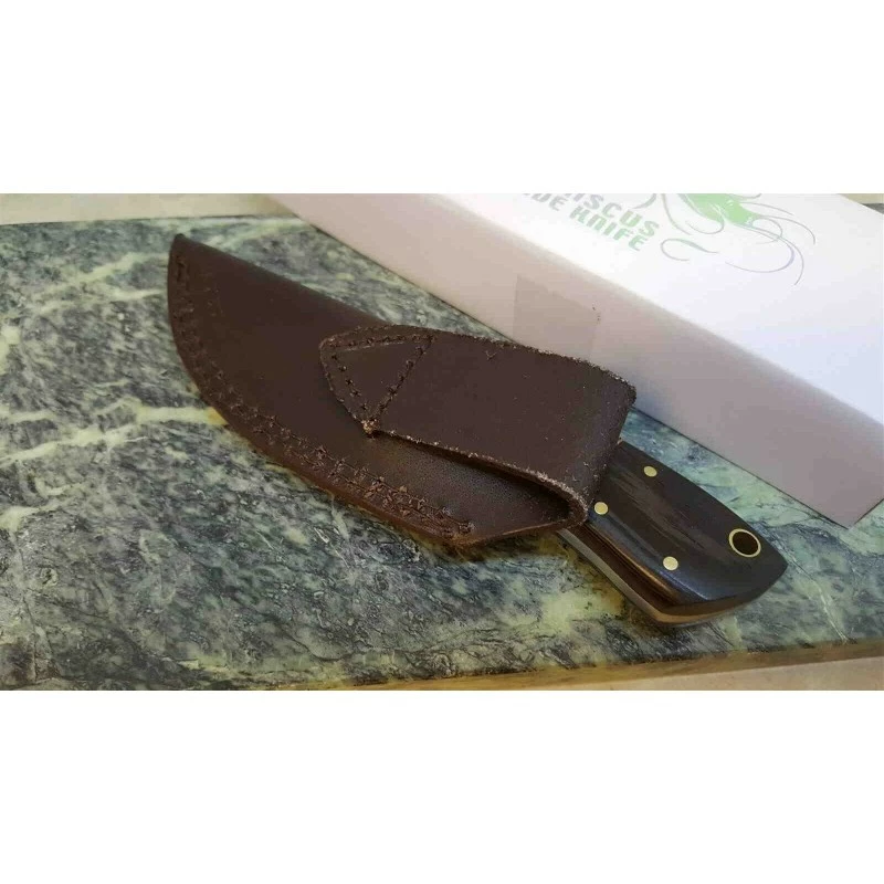 Couteau Skinner Damas 256 Couches Manche Bois Etui Cuir DM1243 3 Couteau Skinner Damas 256 Couches Manche Bois Etui Cuir DM1243 – Image 3