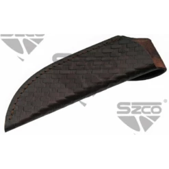 Couteau Skinner Damas 256 Couches Manche Turquoise/Corne Etui Cuir DM1294TR