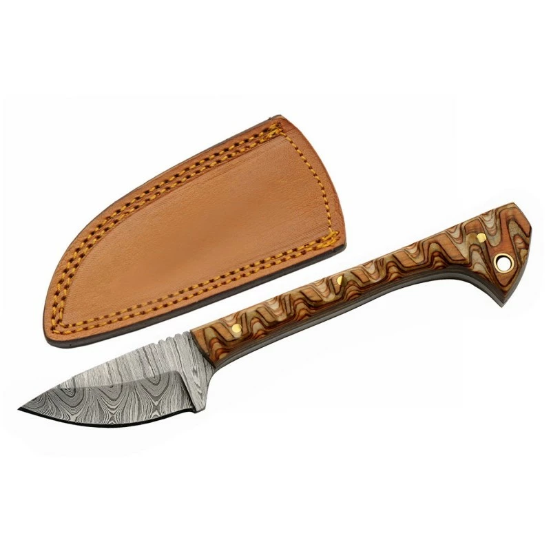 Couteau Skinner Damas 256 Couches Prideful Fang Caper Manche Bois Pakkawwod Brown Etui Cuir DM1320BR 1 Couteau Skinner Damas 256 Couches Prideful Fang Caper Manche Bois Pakkawwod Brown Etui Cuir DM1320BR