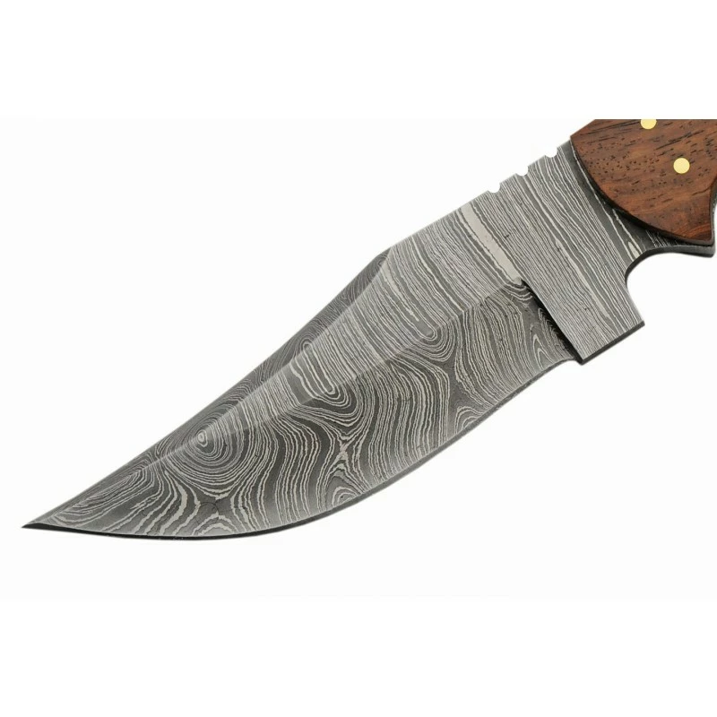 Couteau Skinner Damas 256 Couches Snake Belly Hunter Manche Façon Snake Etui Cuir DM1325 7 Couteau Skinner Damas 256 Couches Snake Belly Hunter Manche Façon Snake Etui Cuir DM1325 – Image 7