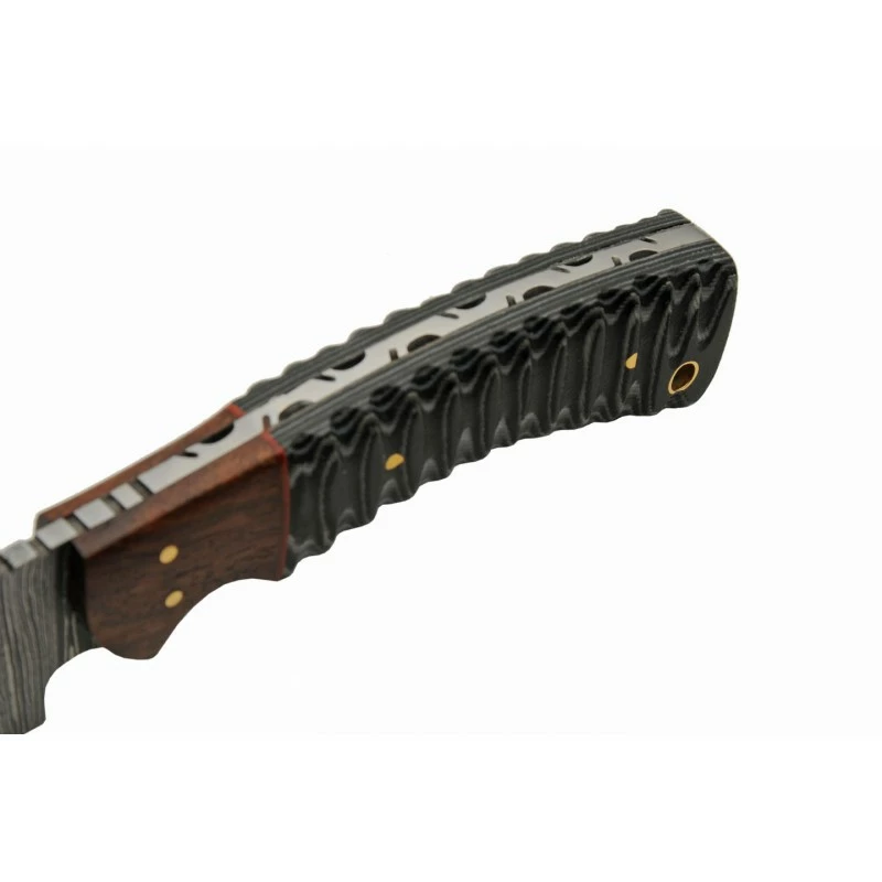 Couteau Skinner Damas 256 Couches Snake Belly Hunter Manche Façon Snake Etui Cuir DM1325 8 Couteau Skinner Damas 256 Couches Snake Belly Hunter Manche Façon Snake Etui Cuir DM1325 – Image 8