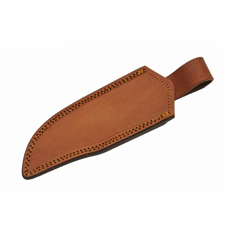 Couteau Skinner Damas 256 Couches Snake Belly Hunter Manche Façon Snake Etui Cuir DM1325 10 Couteau Skinner Damas 256 Couches Snake Belly Hunter Manche Façon Snake Etui Cuir DM1325 – Image 10