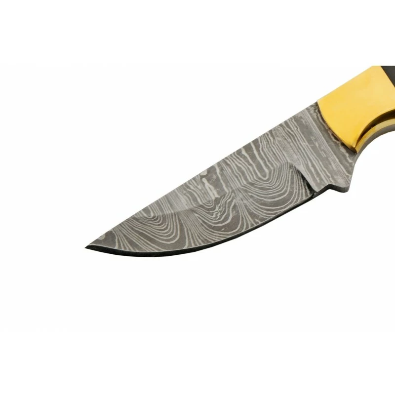 Couteau Skinner Damas Autumn Bone Lame Acier 256 Couches Manche Os Etui Cuir DM1340 6 Couteau Skinner Damas Autumn Bone Lame Acier 256 Couches Manche Os Etui Cuir DM1340 – Image 6