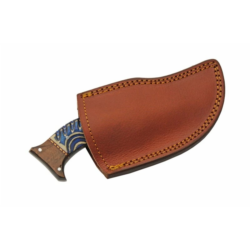 Couteau Skinner Damas Lame 256 Couches Manche Bois Blue Etui Cuir DM1333BL 8 Couteau Skinner Damas Lame 256 Couches Manche Bois Blue Etui Cuir DM1333BL – Image 8