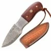 Couteau Skinner Elk Ridge Damas Lame 256 Couches Manche Bois Etui Cuir ER111RDM