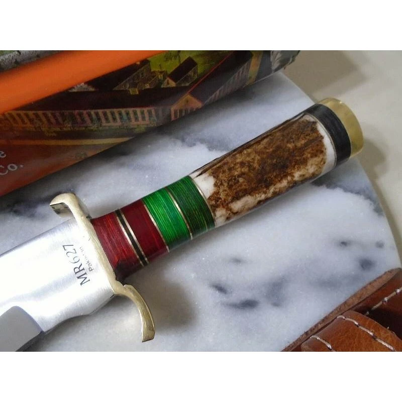 Couteau Skinner Marbles Manche Bois De Cerf Lame Acier Inox Etui CUir MR627 4 Couteau Skinner Marbles Manche Bois De Cerf Lame Acier Inox Etui CUir MR627 – Image 4