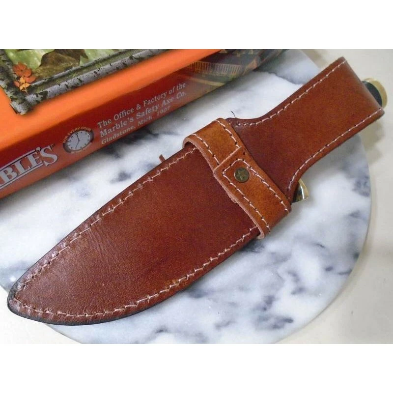 Couteau Skinner Marbles Manche Bois De Cerf Lame Acier Inox Etui CUir MR627 7 Couteau Skinner Marbles Manche Bois De Cerf Lame Acier Inox Etui CUir MR627 – Image 7