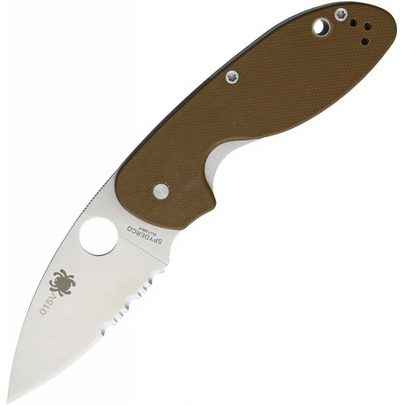 Couteau Spyderco Efficient Brown Lame Acier 8Cr13MoV Serr Manche G-10 SC216GPSBN 1 Couteau Spyderco Efficient Brown Lame Acier 8Cr13MoV Serr Manche G-10 SC216GPSBN