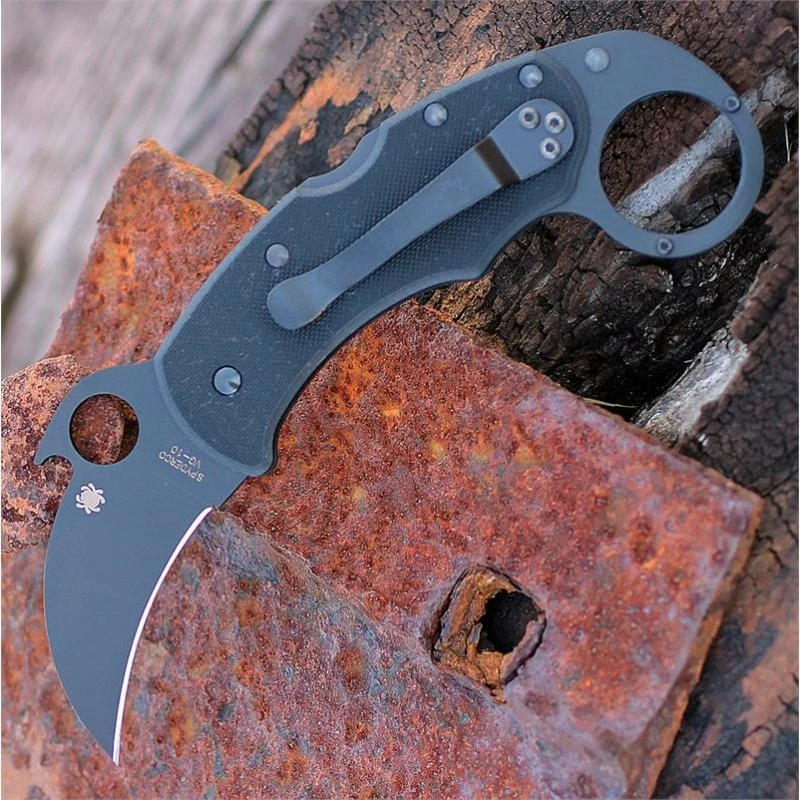 Couteau Spyderco Karahawk Lame Acier VG-10 Manche Black G-10 Made In Japan SC170GBBKP 1 Couteau Spyderco Karahawk Lame Acier VG-10 Manche Black G-10 Made In Japan SC170GBBKP