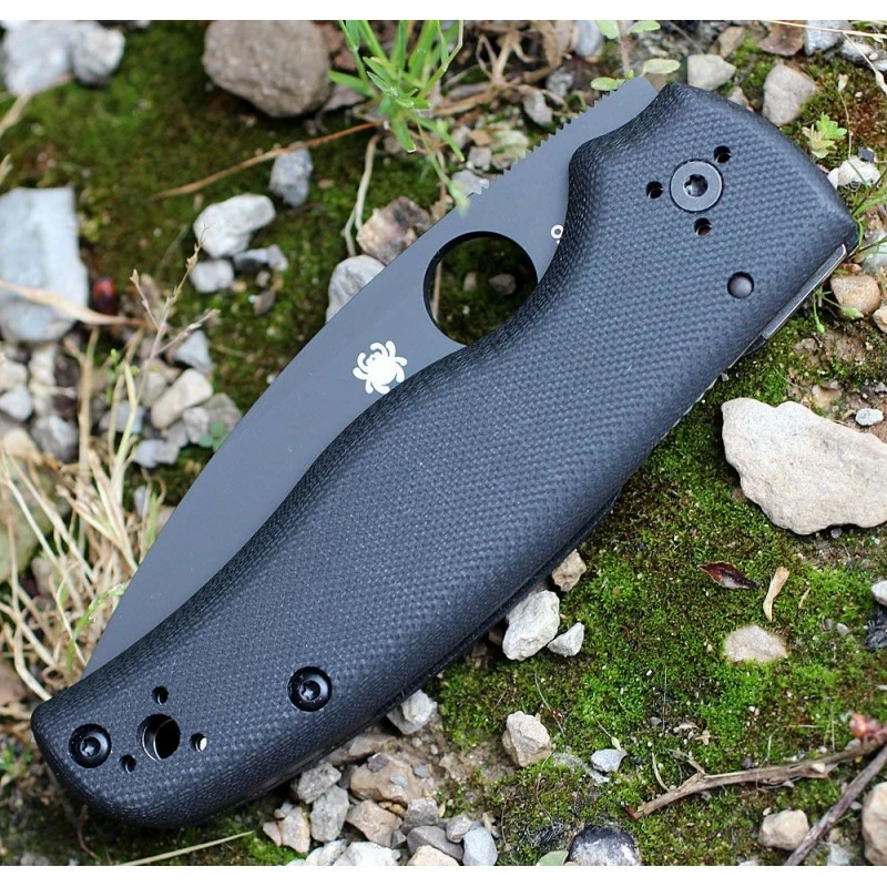 Couteau Spyderco Shaman Serrated Lame Acier CPM-S30V Manche G-10 Made USA SC229GSBK 3 Couteau Spyderco Shaman Serrated Lame Acier CPM-S30V Manche G-10 Made USA SC229GSBK – Image 3