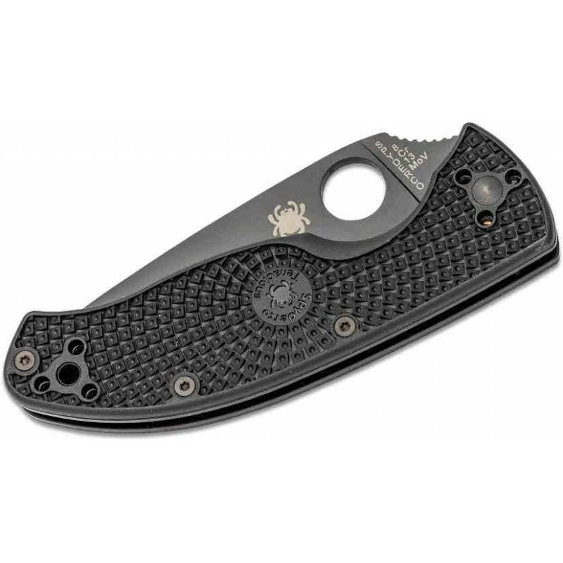 Couteau Spyderco Tenacious Black Lame Acier 8Cr13MoV Serr Manche FRN Linerlock Clip SC122PSBBK 3 Couteau Spyderco Tenacious Black Lame Acier 8Cr13MoV Serr Manche FRN Linerlock Clip SC122PSBBK – Image 3