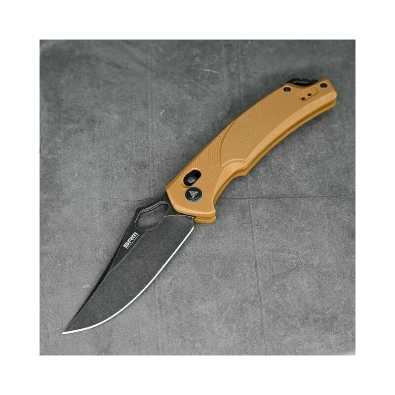 Couteau SRM Knives 9202 Ambi Lock Lame D2 Manche Brown G10 Clip SRM9202GW 3 Couteau SRM Knives 9202 Ambi Lock Lame D2 Manche Brown G10 Clip SRM9202GW – Image 3