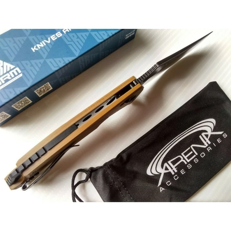 Couteau SRM Knives 9202 Ambi Lock Lame D2 Manche Brown G10 Clip SRM9202GW 4 Couteau SRM Knives 9202 Ambi Lock Lame D2 Manche Brown G10 Clip SRM9202GW – Image 4