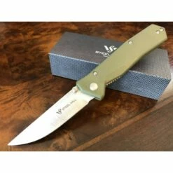 Couteau Steel Will Daitengu F11-02 Lame Acier D2 Manche Green G-10 Linerlock Clip SMGF1102