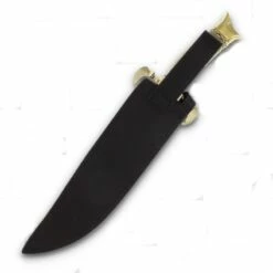 Couteau Style Médiéval Rough Ryder Bowie Wire Wrapped Manche Chainette Lame Acier 440 Etui Cuir RR2206