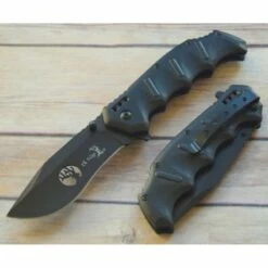 Couteau Tactical Elk Ridge A/O Lame Acier Carbone/Inox Manche Aluminium ERA158BK