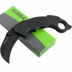 Couteau Tactical Karambit Schrade Acier Carbone/Inox Manche G-10 Linerlock SCH110