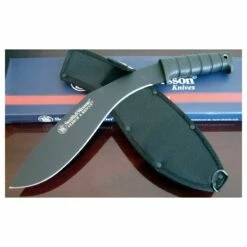 Couteau Tactical Kukri Smith&Wesson Bush Hog Kukri Acier Inox Manche Kraton SWBH